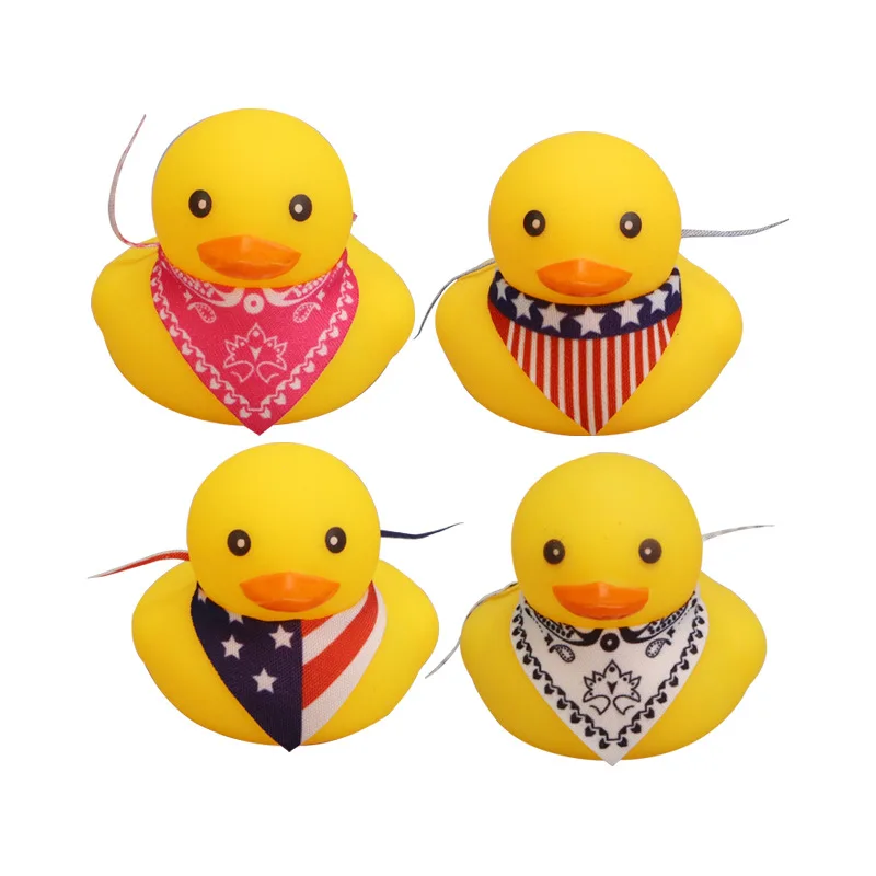 Car Decor Duck Mini Rubber Ducks Accessories Outfit Scarf Glasses Gold Chain Decoration for No.8 Size Yellow Duck Car Decoration