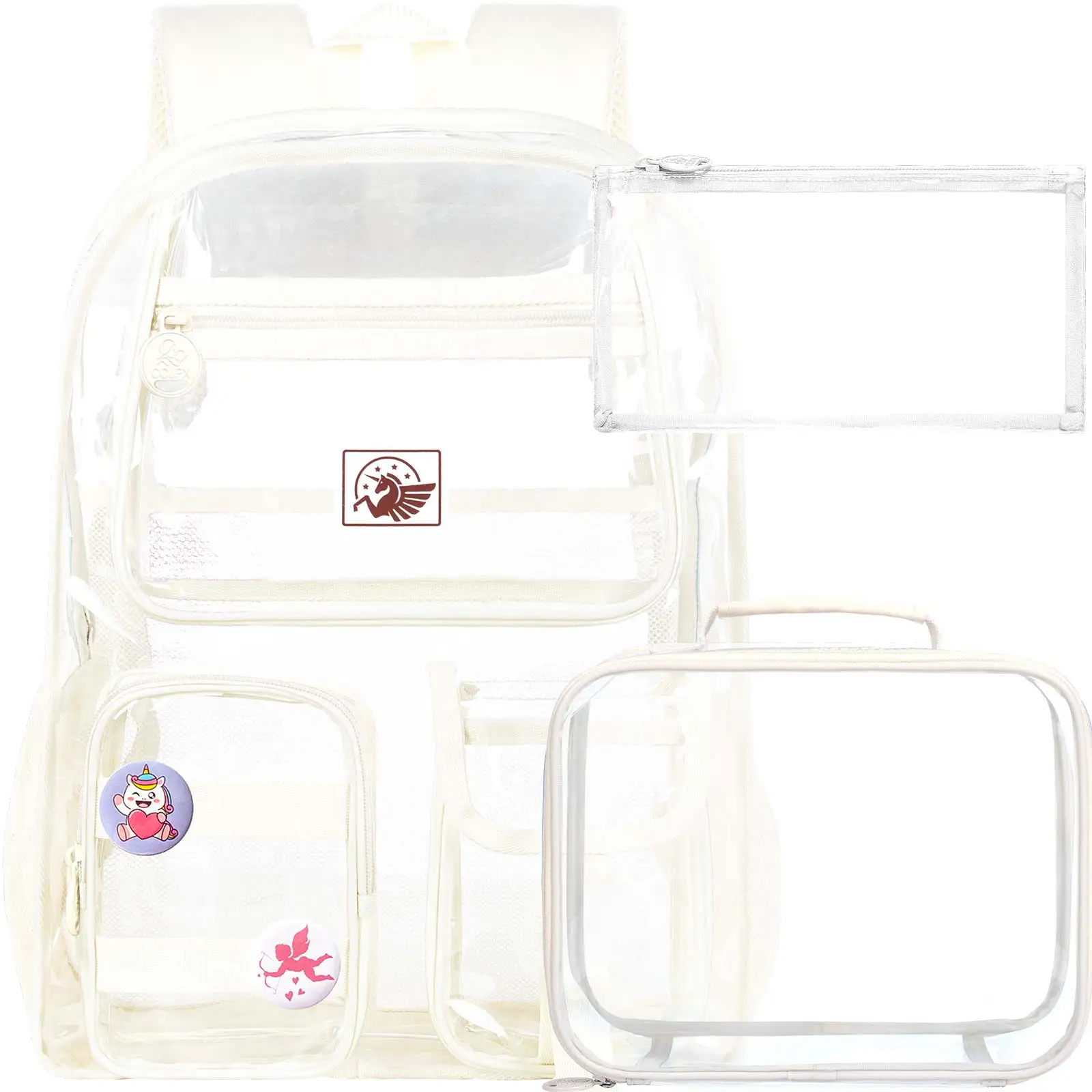

Clear Backpack, Transparent Bookbag Heavy Duty See Through Backpacks