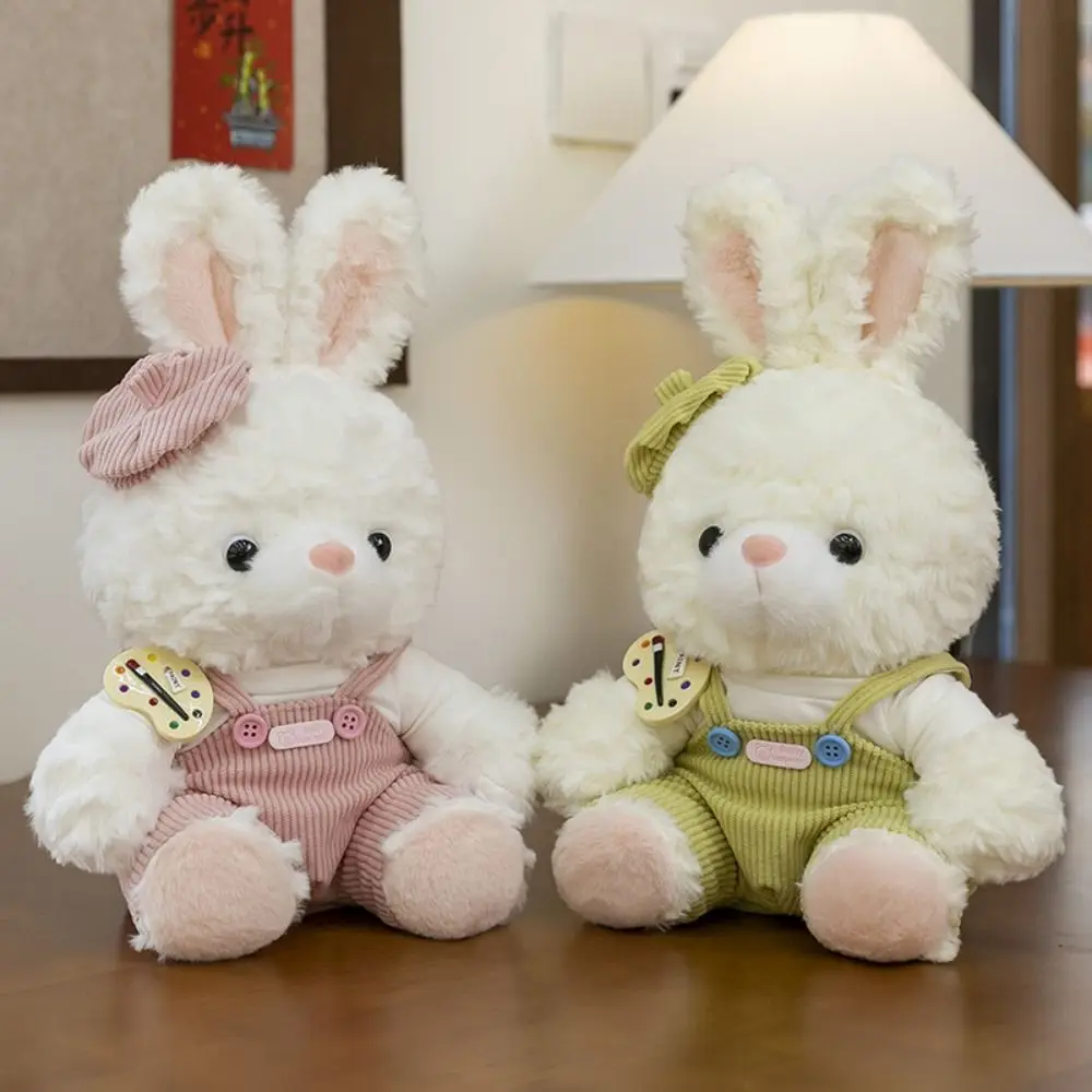 Avec chapeaux ours porter des vêtements jouets ensemble moelleux lapin doux jouets en peluche Collection dessin animé lapin en peluche décor à la maison