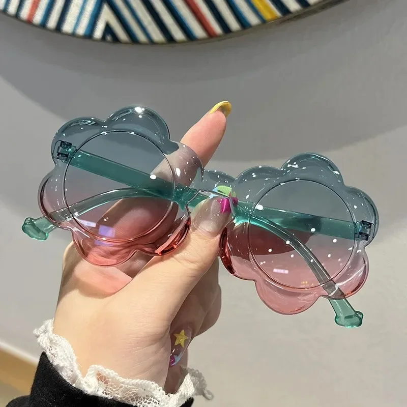 New Sun Flower Kids Sunglasses UV400 for Boy Girls Toddler Lovely Baby Sun Eyewear Round Cute Children Outdoor Shades