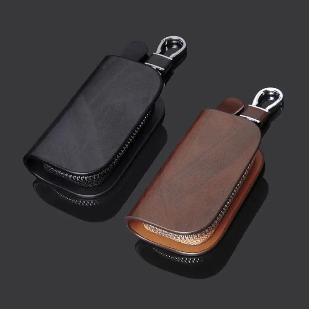 

New Leather Car Key Cover Universal Convenient Key Shell Protector Zipper Key Holder Car Key