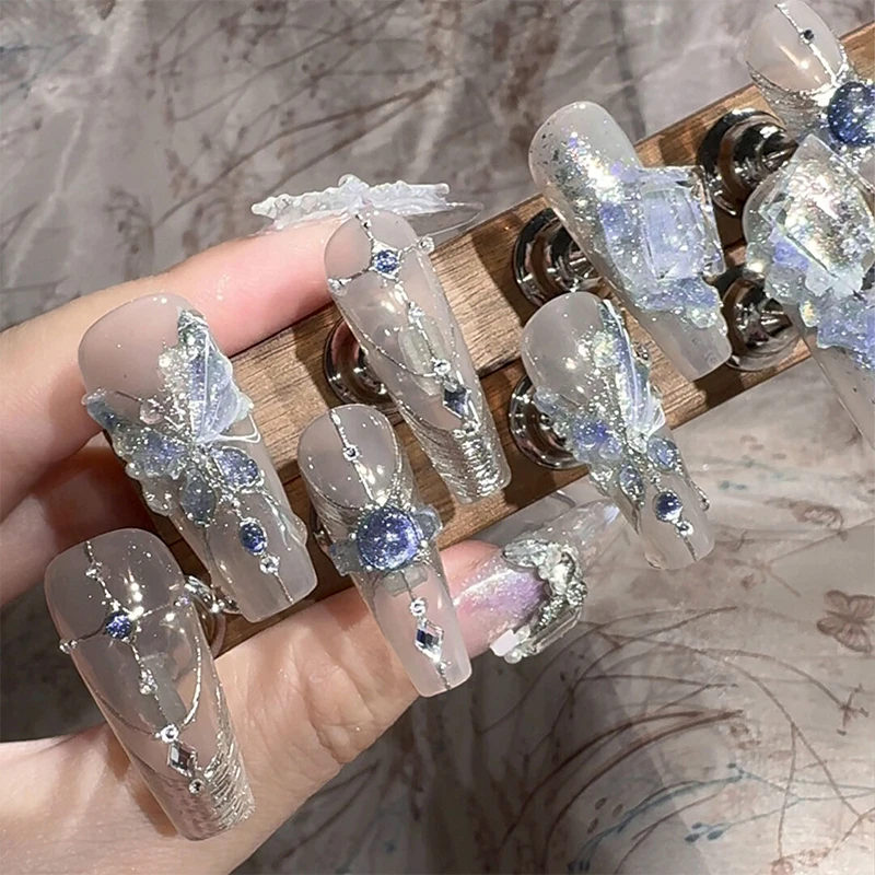 Autocollant pour ongles brillant en forme de papillon, autocollant stéréoscopique pour Salon d'art, bricolage, amateurs de Nail Art