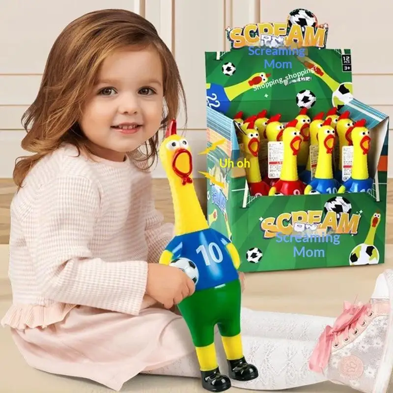 Nouveau poulet hurlant créatif en forme de ballon de football, un jouet sonore amusant et anti-stress, parfait pour les anniversaires et les fêtes