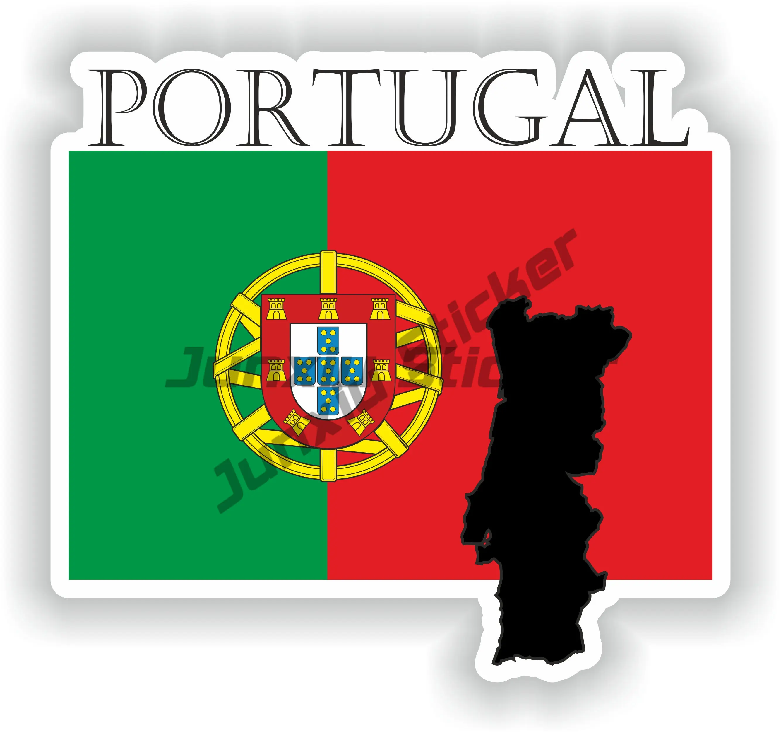 البرتغال العلم خريطة شعار ملصقات عالية الجودة فيني البرتغال معطف الأسلحة البرتغالية العلم أرقام السباق ملصق مائي مثالي للسيارات