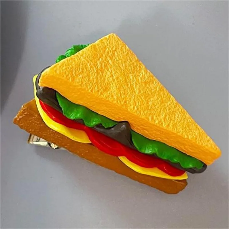 1pcs Cute Funny Simulation Food Burger Cartoon Clip for Children French Fries Cake Hair Clip Girl Birthday Gift Party Decor