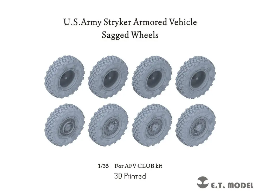 ET MODEL 1/35 P35-149 U.S.Army Stryker Armored Vehicle Sagged Wheels (Not Include Tank)