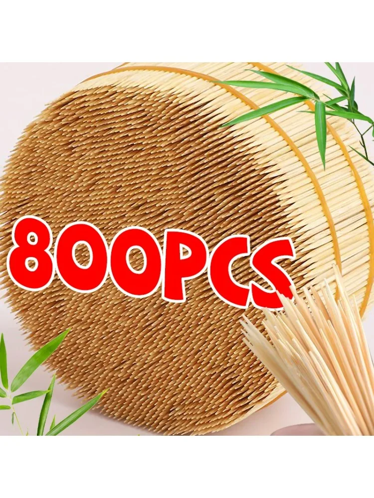 Cure-dents jetables à Double tête, gâteaux portables, fruits, pain, Dessert, cure-dents en bambou pour les fêtes de cuisine, nettoyage des dents au barbecue