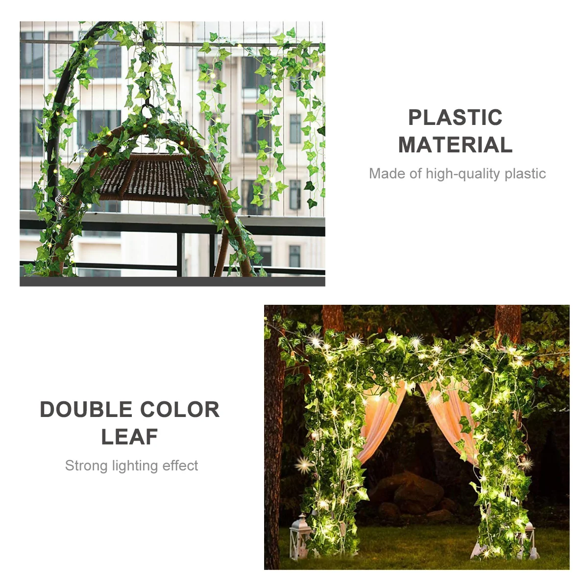 20 قطعة سلسلة ضوء الورقة الخضراء 2 متر Led دافئ لحفل زفاف حديقة الديكور سلاسل ضوء لأضواء ديكور المنزل #6