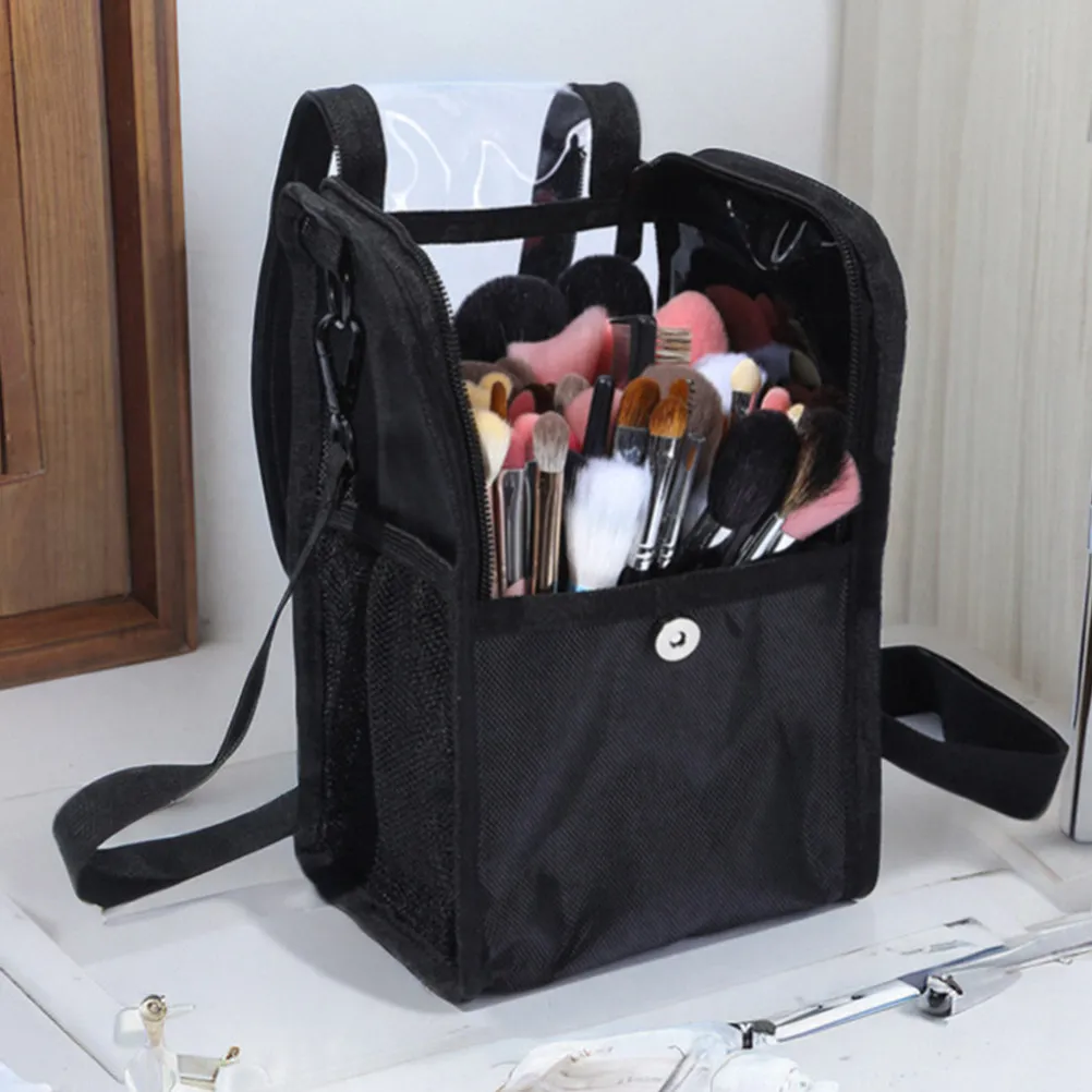 Professional Clear Makeup Artist Bag Large Capacity Transparent Tote for Film Theater on The Go Touch Ups Makeup Brushes