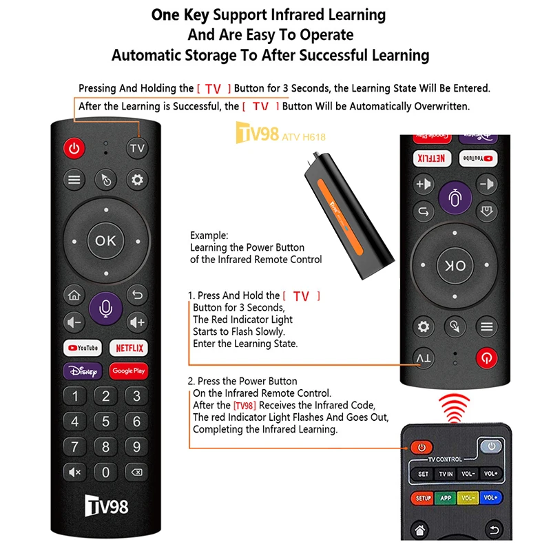 H618 1080P HD TV box TV98 ATV Smart TV stick Android14 2.4/5G WiFi TV Receiver for Google YouTube Netflix Media Player #5