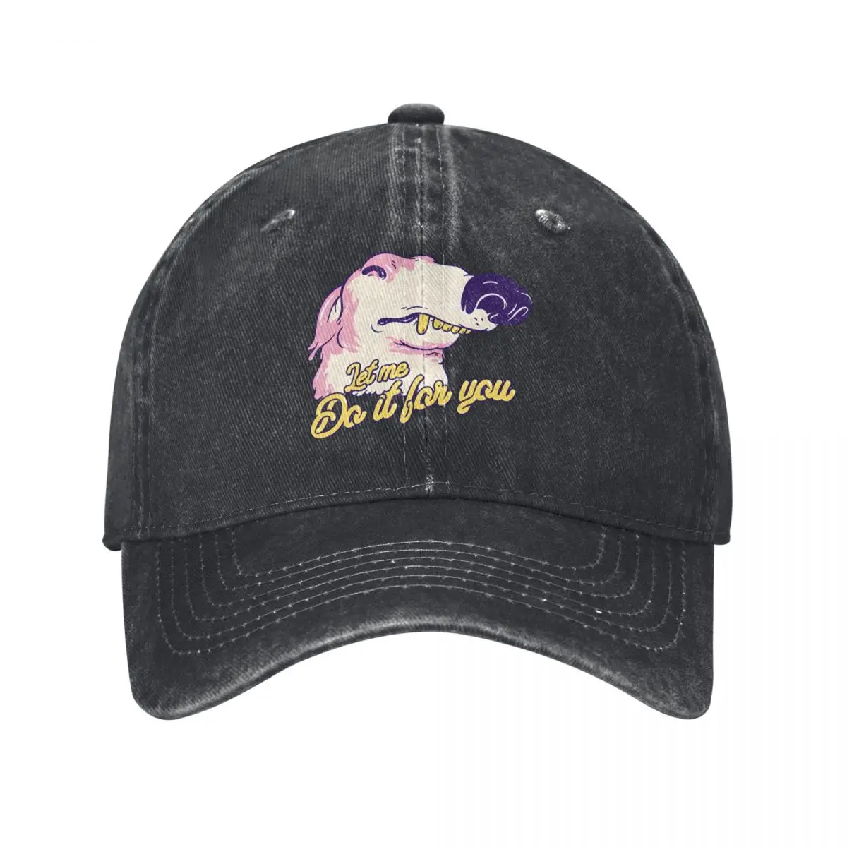 Washed Men's Baseball Cap Borzoi MEME Russian Dog Face Trucker Snapback Caps Dad Hat Let Me Do It For You Golf Hats