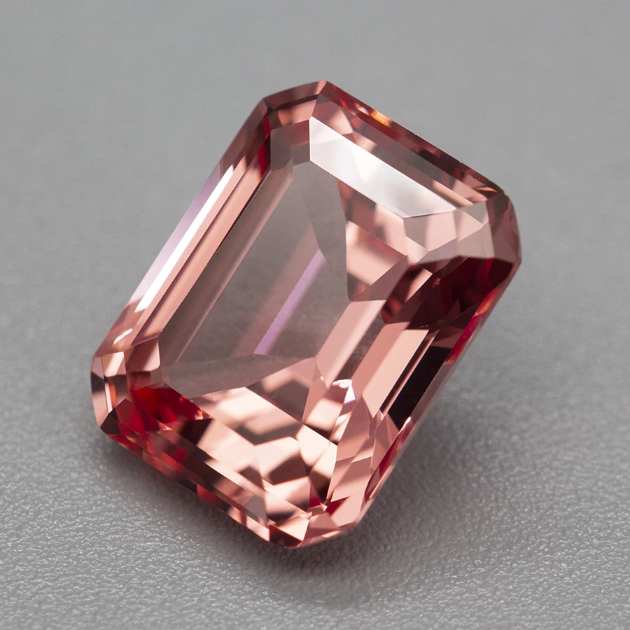 New Emerald Cut Lab Grown Padparadscha gemme sciolte gemme di zaffiro da laboratorio per la creazione di gioielli