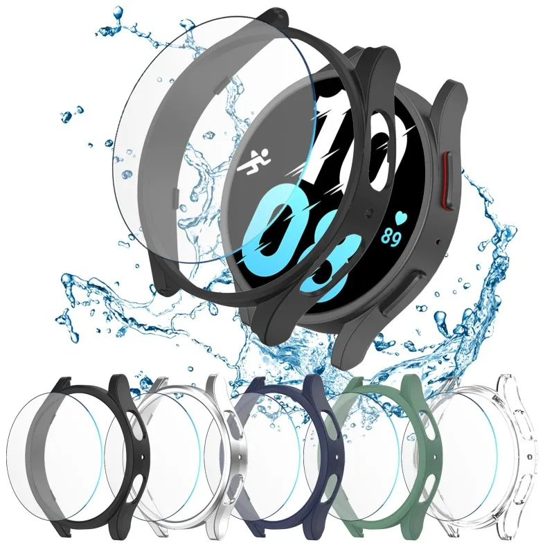 For Samsung Galaxy Watch 7 Protector Case Full Coverage Bumper with Tempered Glass Flim Screen Protective for Watch 7 40mm 44mm