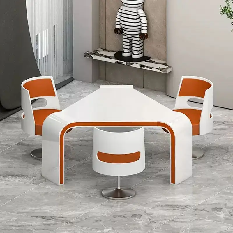 Painting negotiation table Small leisure reception negotiation table Exhibition hall Sales triangle office Conference table