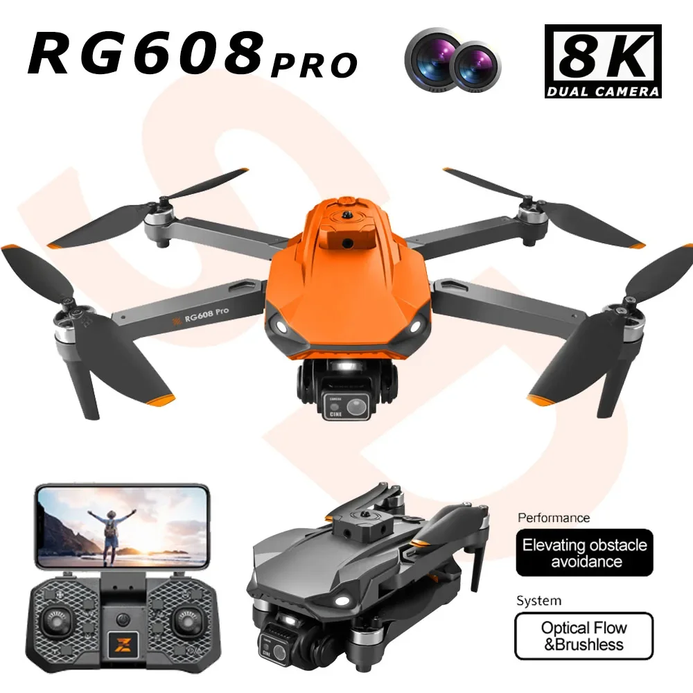 

НОВЫЙ RG608PRO подъемный БПЛА для предотвращения препятствий, оптический поток, двойная камера, самолет, ночное видение, аэрофотосъемка, пульт дистанционного управления