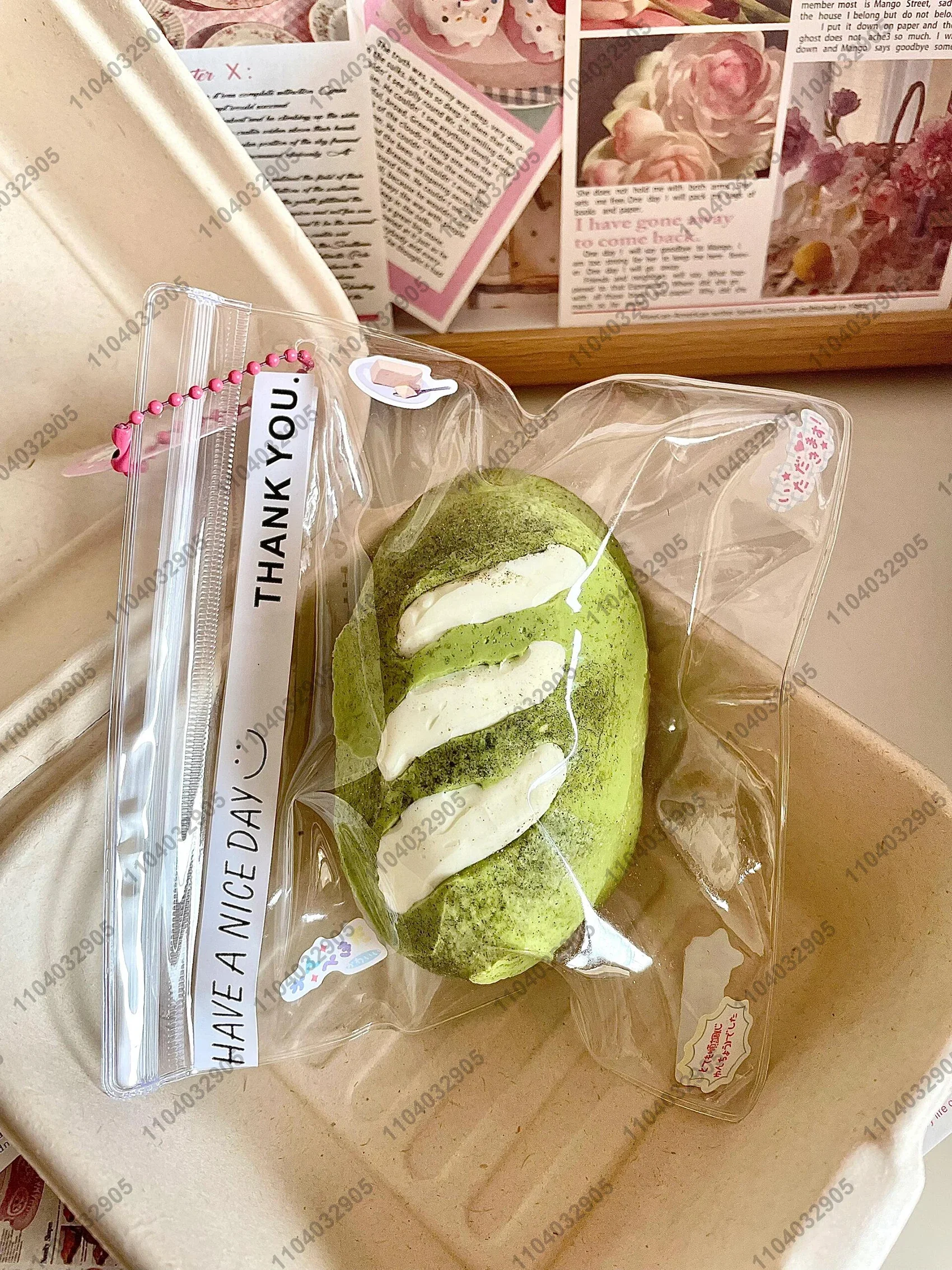 Matcha Cream Baguette Taba Squishy Matcha Baguette Bread Squeeze Toy Mochi Toy Bread Anti Stress Relieve Stress Hand Relax Gift