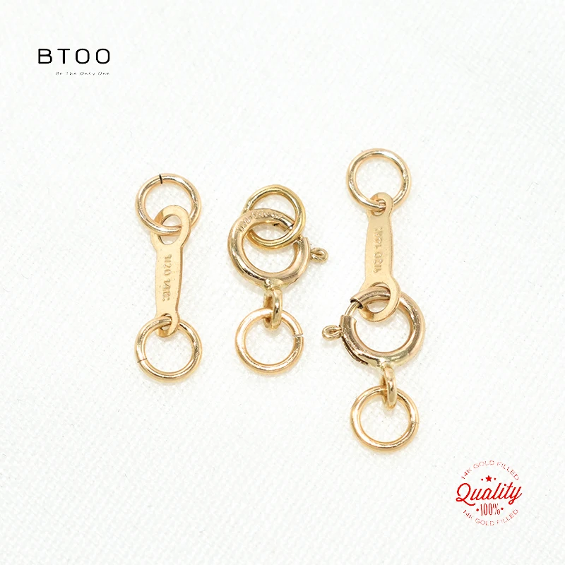 14K Gold Filled Spring Ring Clasps Jump Rings Tags Combination Matching for Bracelets Necklace Making Handmade Jewelry Findings