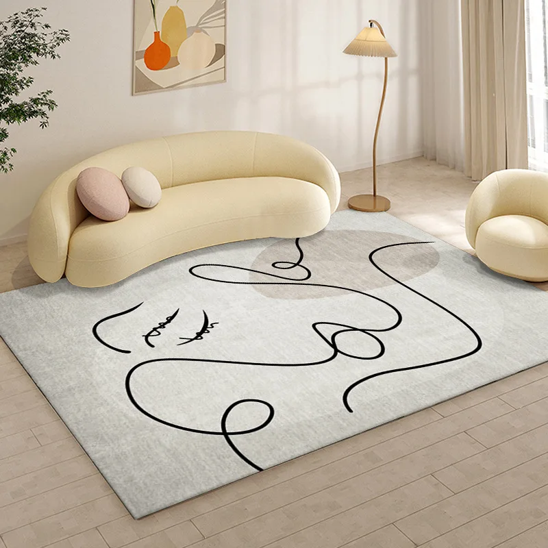 Modern Minimalist Abstract Largearea Living Room Carpet Soft and Fluffy Bedroom Carpets Thickened Plush Washable Household Rugs