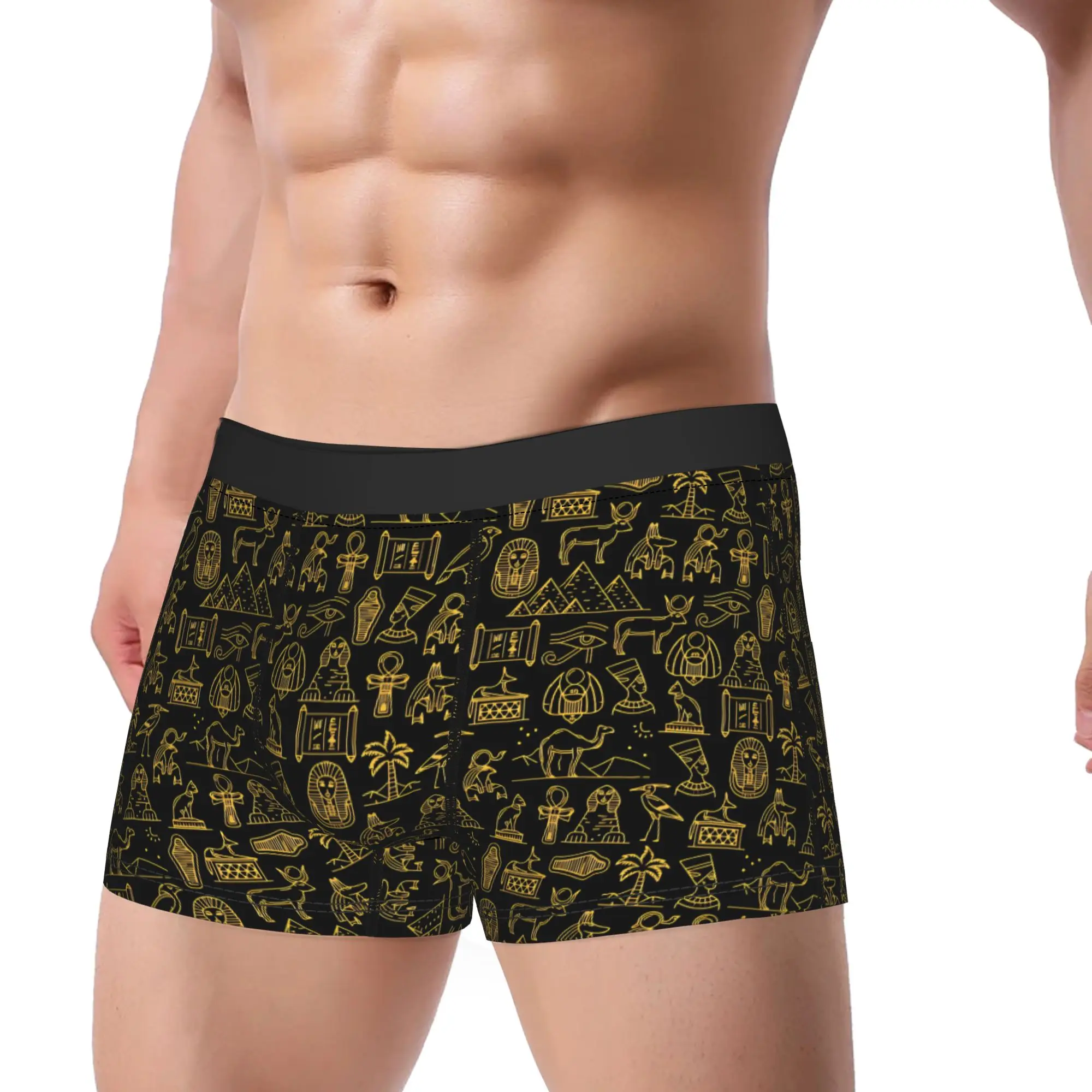 Ancient Egyptian Patterns Shorts Briefs  Underwear Hot Sale Man Funny Boxershorts Design Large Size Panties