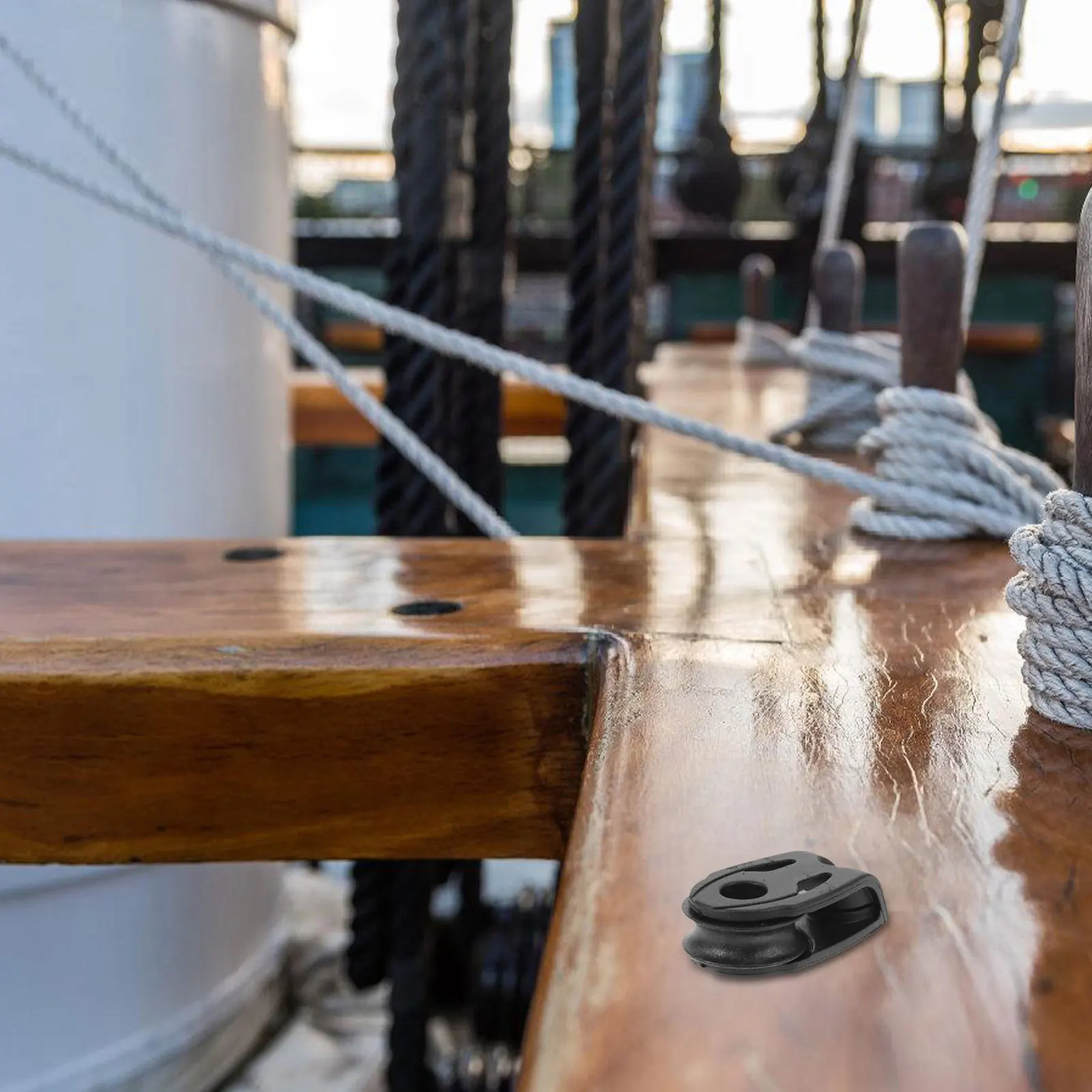 Bloque de polea de nailon individual, cabezal de rotación resistente para vela, canotaje, tienda de caza, polea de elevación, accesorios de grúa