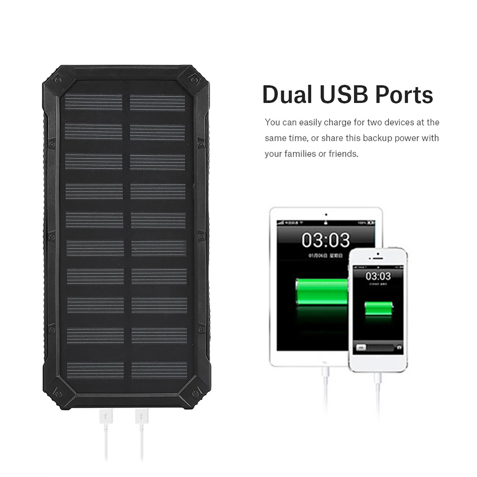 New Portable 20000mAh Fast Charging Dual USB Polar Power Bank Case DIY Kit Solar Power Bank Case Power Bank view 5