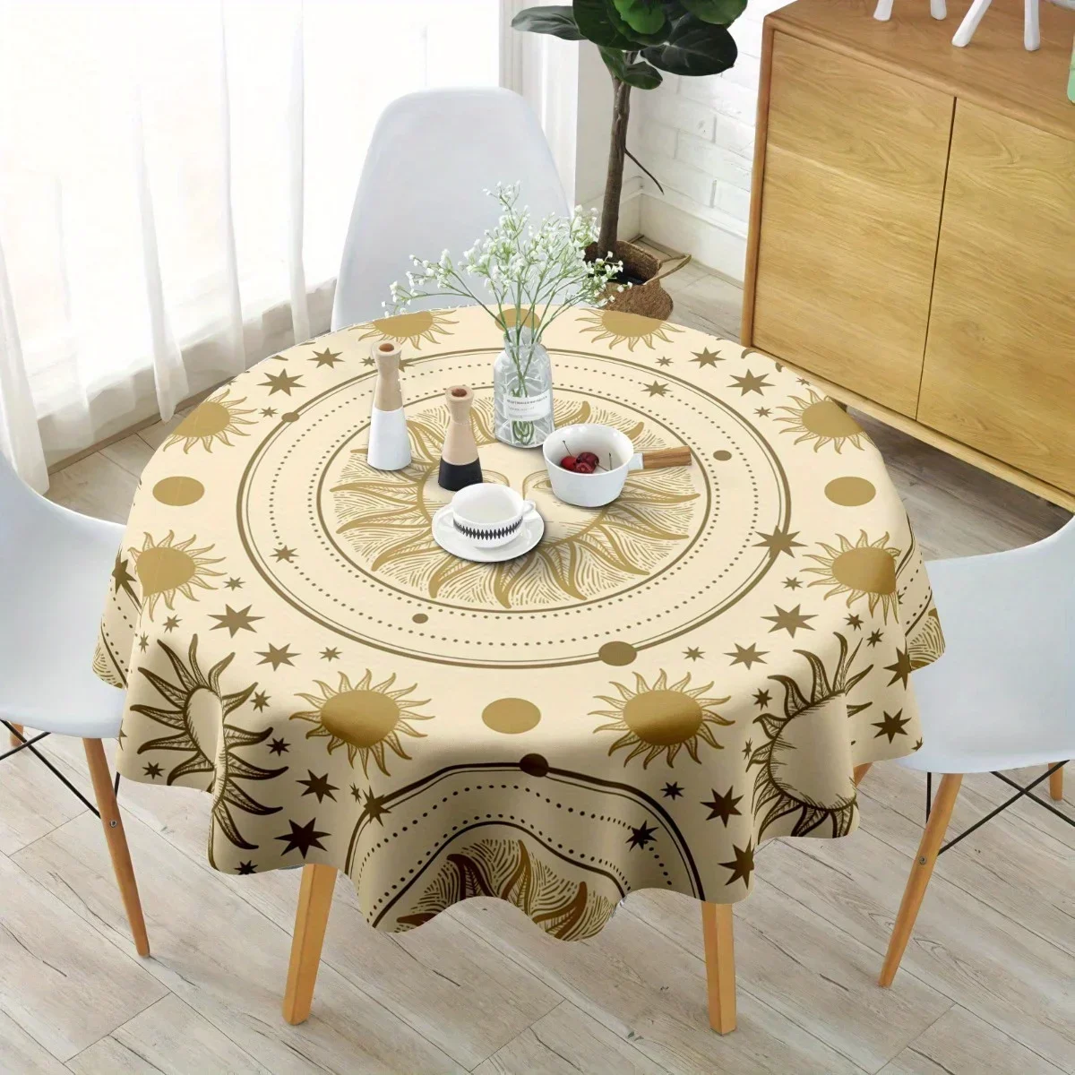 Elegant Sun Mandala Tarob - Vivid Starry Altar Decoration, Polyester Fabric