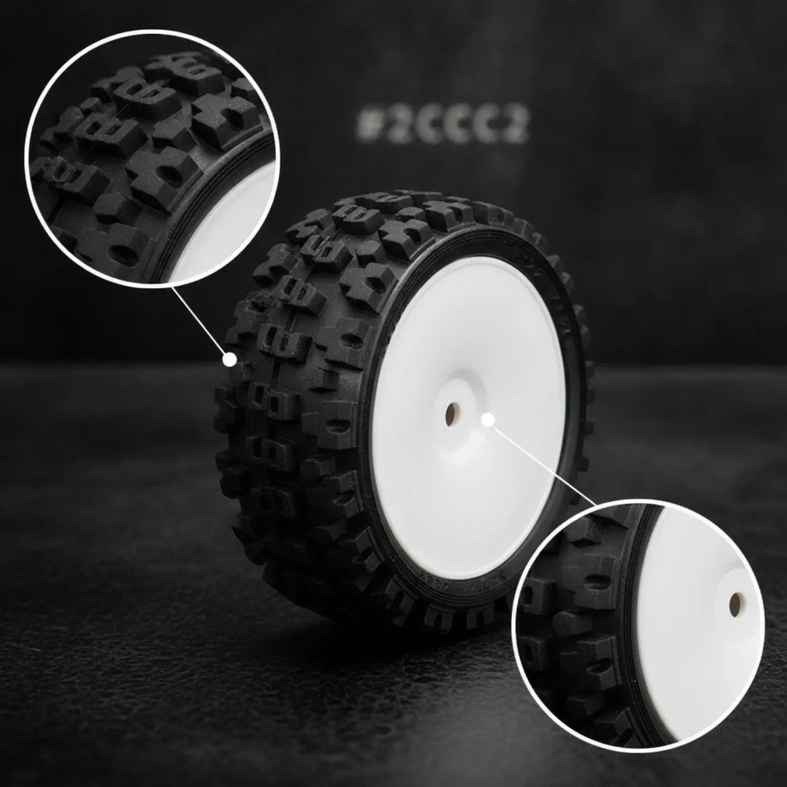 RC Car Wheel Hub Rally Racing Replacement Parts for 1 8 Scale Buggy with Textured Rubber Tire and Nylon Rim