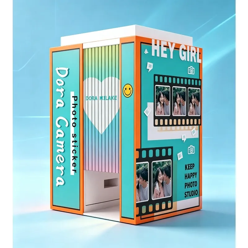 Self-service Photo Booth Vending Machine Passport/ID Photo Booth Kiosk Self Service Machine 4-grid Photo Booth Hardware Supplier