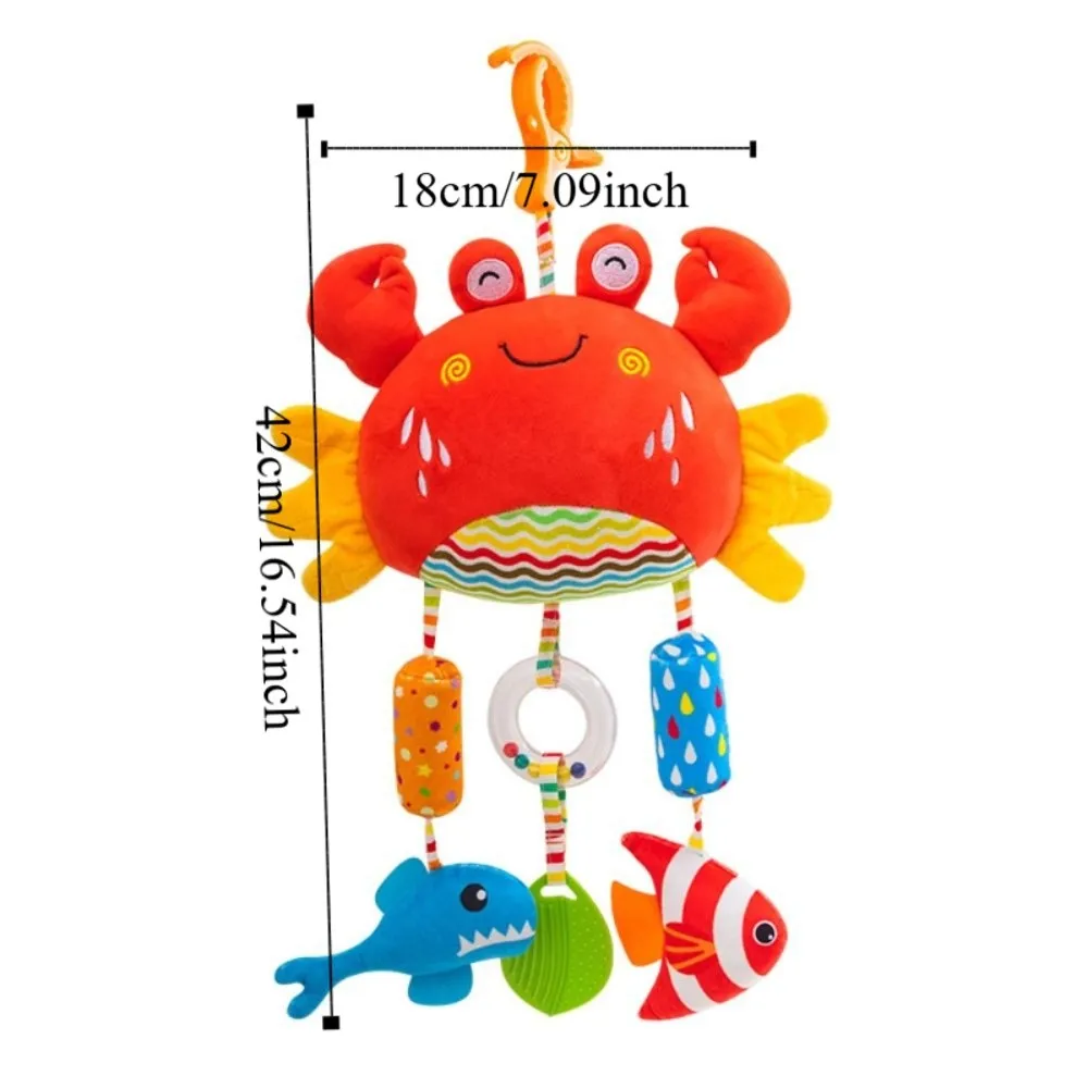 Design bonito chocalho do bebê brinquedos agarrar capacidade treinamento sino brinquedos carrinho pendurado brinquedos material de pelúcia animal de pelúcia