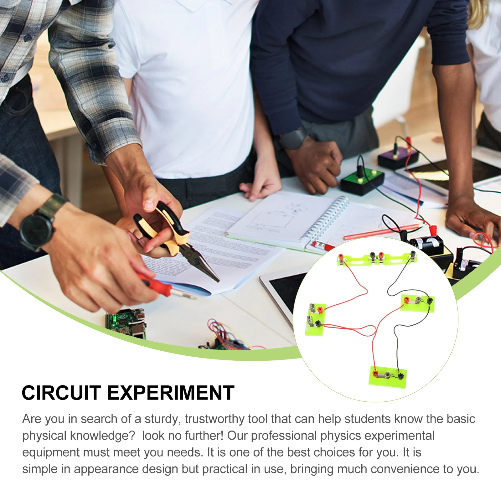 Placa de suporte de ensino de caixa de experimento de educação científica de bloco de circuito para crianças