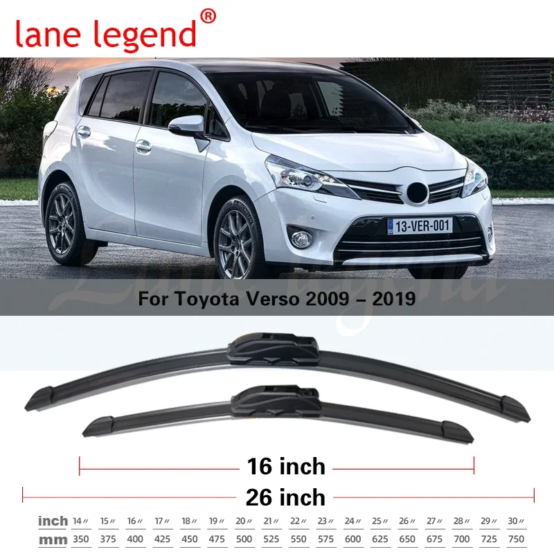 Car Wiper Front & Rear Wiper Blades Set Kit For Toyota Verso 2009 - 2019 Windshield Windscreen Window Brushes 26\