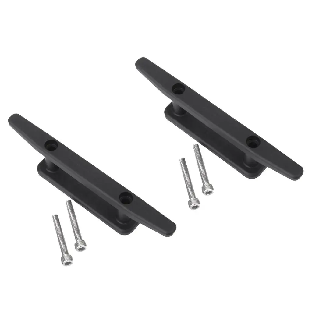 Heavy Duty Boat Cleat Black Nylon 6 Inch Marine Dock Tie for Anchor Rope Secure Railing Bracket