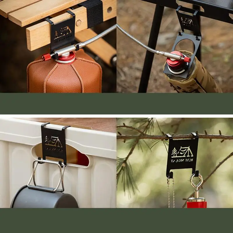 Hang Gas Canister For Camping Tables Hook iron Stove Tank Hanger Hook Outdoor Camping Table Gas Stove Tank Organizer