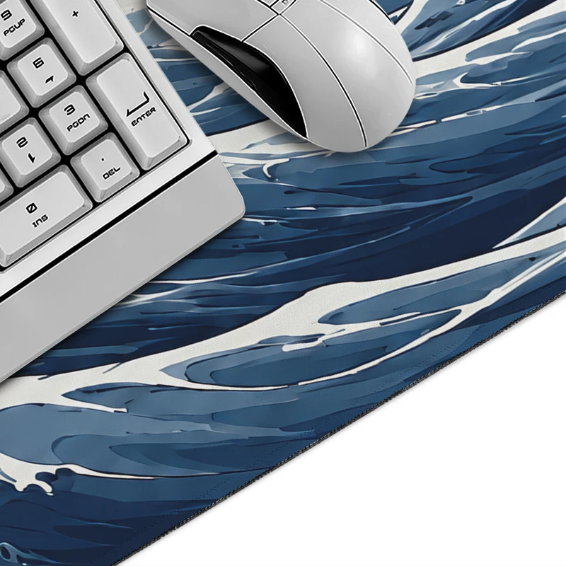 Mouse Pad Dark Blue Waves Red Sun Gaming printon demand Custom Home New Mousepad XXL MousePads Soft Gaming laptop Mice Pad
