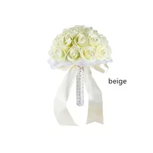 

European Retro Beautiful Roses Eucalyptus Leaves Artificial Flowers for Home Wedding Decoration Accessories 3 Bouquets Wig stand