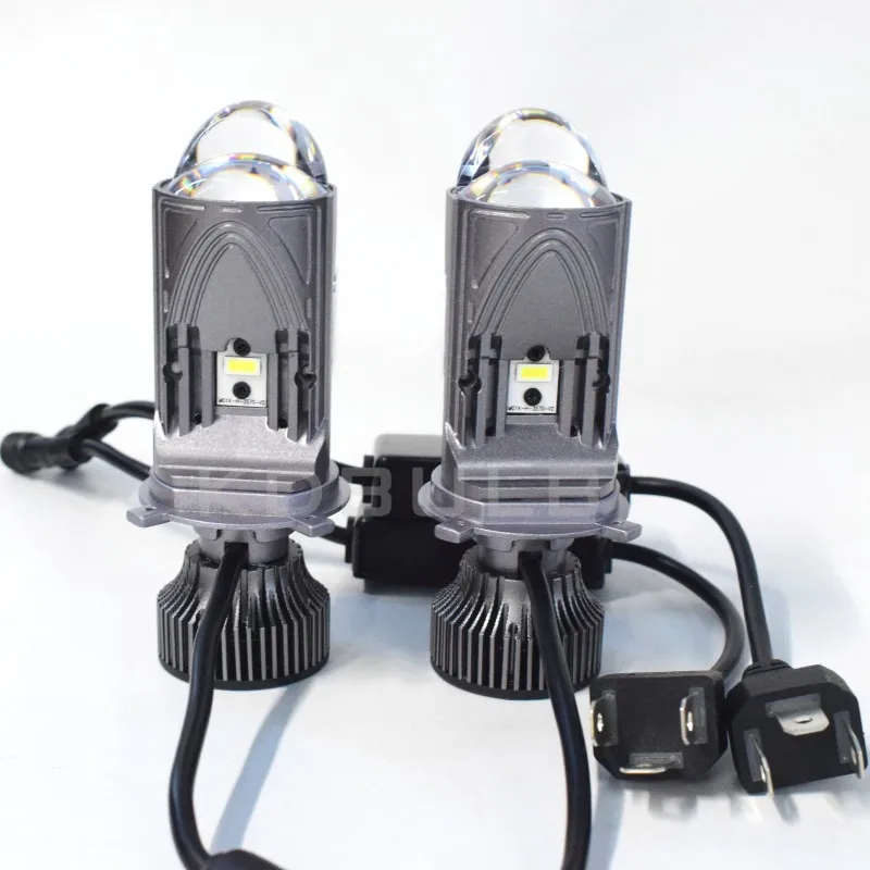 New H4 Double High Beam 110W Super Bright H4 Mini Projector Lens 6000K Car LED Headlights High Low Beam Auto Lights DC9-32V