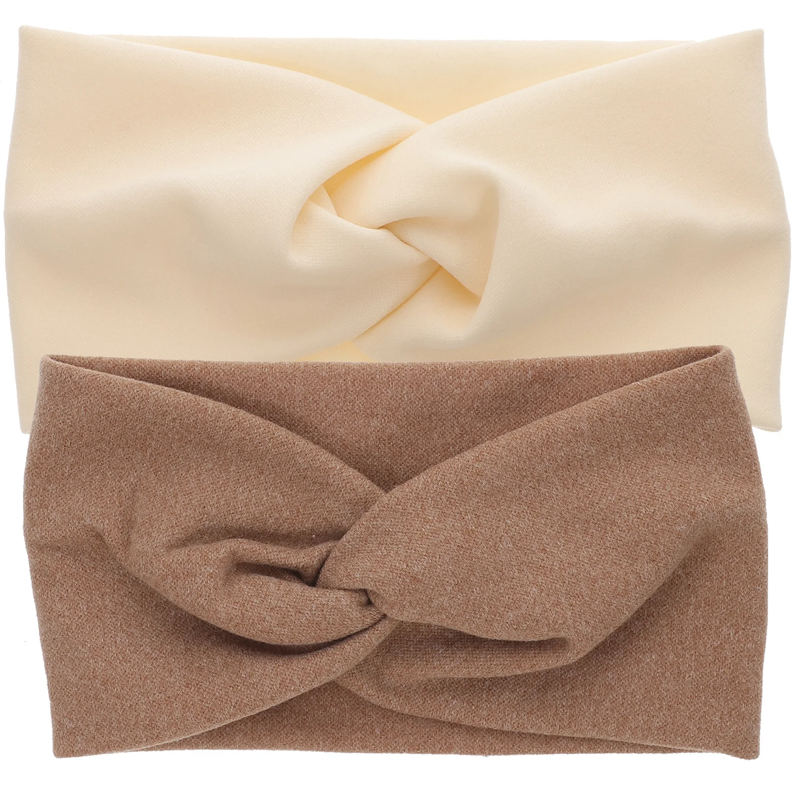 

2pcs Wide Stretchy Women Headbands Knotted Fabric Hair Bands For Washing Makeup Sport Turban Headwrap Hair Accessories