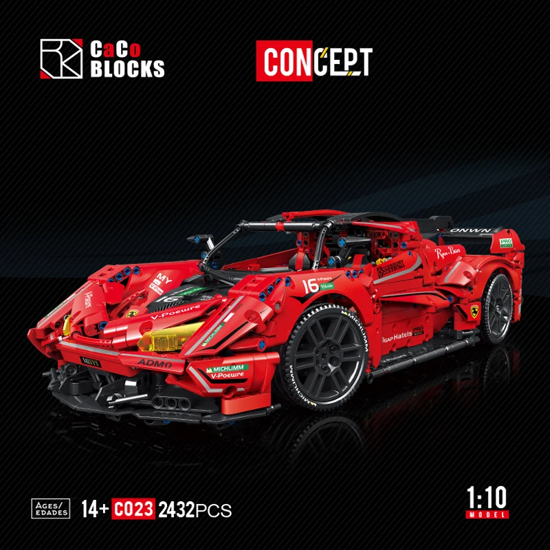 

2432PCS Ferra Building Block Speed Racing Super Car Model Desktop Decoration Remote Control Sport Car Toy Gift for Adult Boy