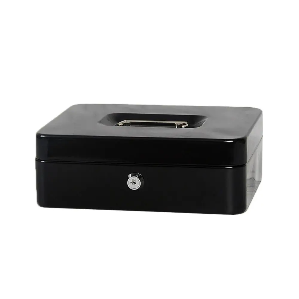 Small/Large Locking Cash Box Safe with Combination Lock Metal Money Box Double Layer Key Lock/ Password Lock Storage Box Home