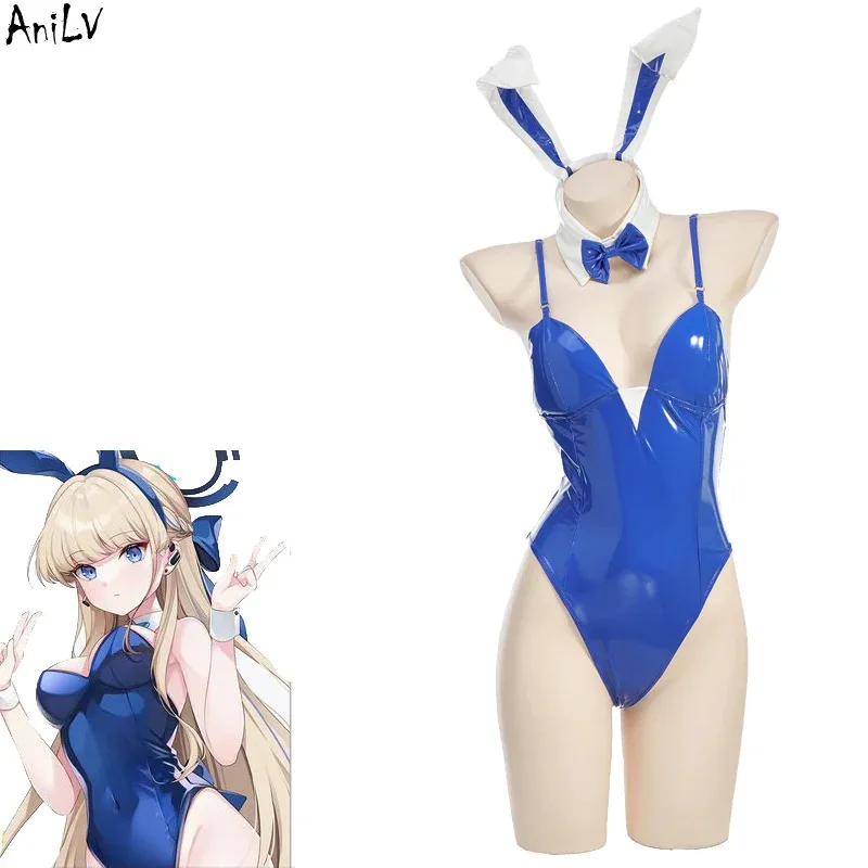 

AniLV Blue Archive Asuma Toki Girl Bunny Боди Униформа Костюм Косплей
