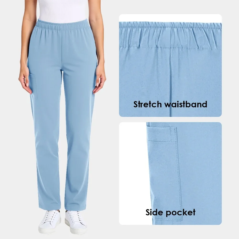 1pc Effen Kleur Scrubs Broek Lab Chirurgische Broek Unisex Arts en Verpleegster Uniform Werkkleding Verpleegkundige Accessoires Arts Bodems