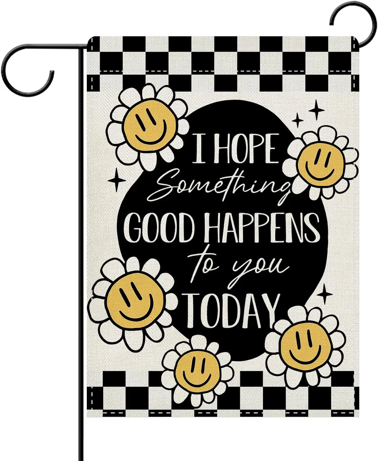 Dyrenson Inspirational Smiley Flower Decorative Garden Flag, I Hope Something Good Happens To You Today Yard Outside Home De EEZ