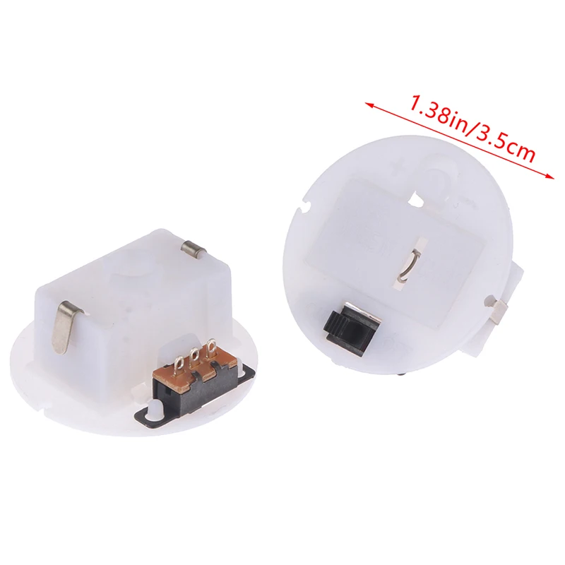 ¡Nuevo! 5 uds para AG13 con interruptor Base redonda caja de batería compartimento de botón Base artesanal caja de almacenamiento de batería compartimentos de batería