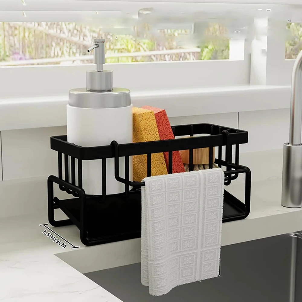 

Kitchen Sink Rack Organizer Kitchen Sink Sponge Storage rack With Self-draining Tray Soap Scrub Dishcloth Shelf Storage rack