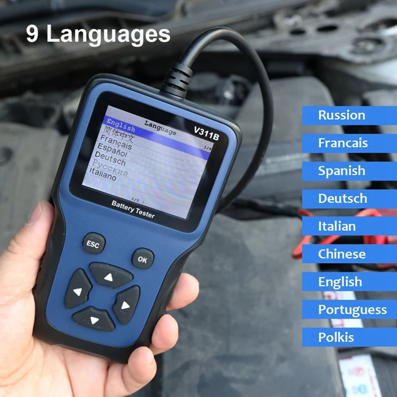 

V311B 12V Car Battery Tester Digital LCD Diagnostic Battery Tester Automotive Analyzer Start Charging Scanner Tool