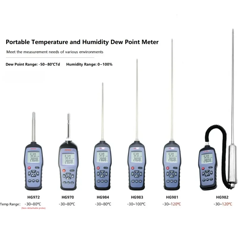 HENGKO HG982 USB Handheld portable wireless split dew point temperature and humidity data logger meter for engineering