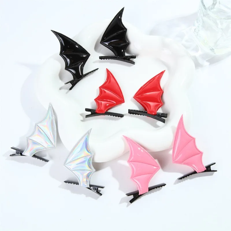 1 Pair Bat Wing Barrette for Halloween Party Wear Hairpin Cosplay Props Theme Creative Photo Prop Costume Hair Clips for Girls