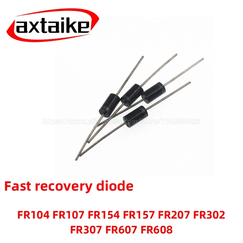 10-50PCS FR Diode Set FR104 FR107 FR154 FR157 FR207 FR302 FR307 FR607 FR608 Fast Recovery 1000V 1A-3A R-6 DO-15/27/41