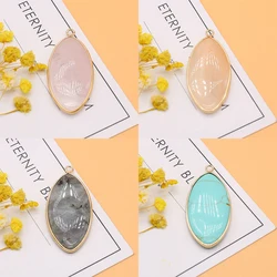 Natural Stone Pendant Oval Shap Gemstone Exquisite Charms for Jewelry Making Diy Bracelet Necklace Earrings Accessories Gifts