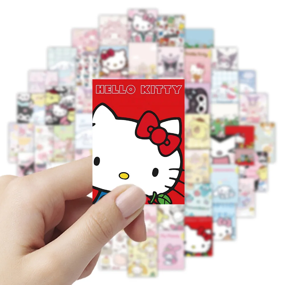 

10/63PCS Cute Sanrio Collection Graffiti Stickers Kawaii Hello Kitty Cartoon Decal DIY Luggage Phone Guitar Scrapbook Kid Toys
